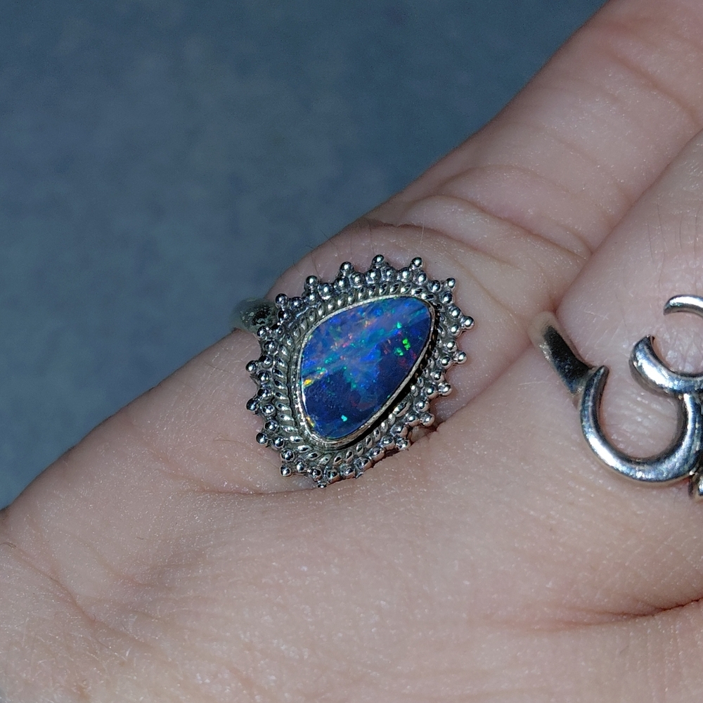 Australian Opal Silver Ring - Picture 6 of 13
